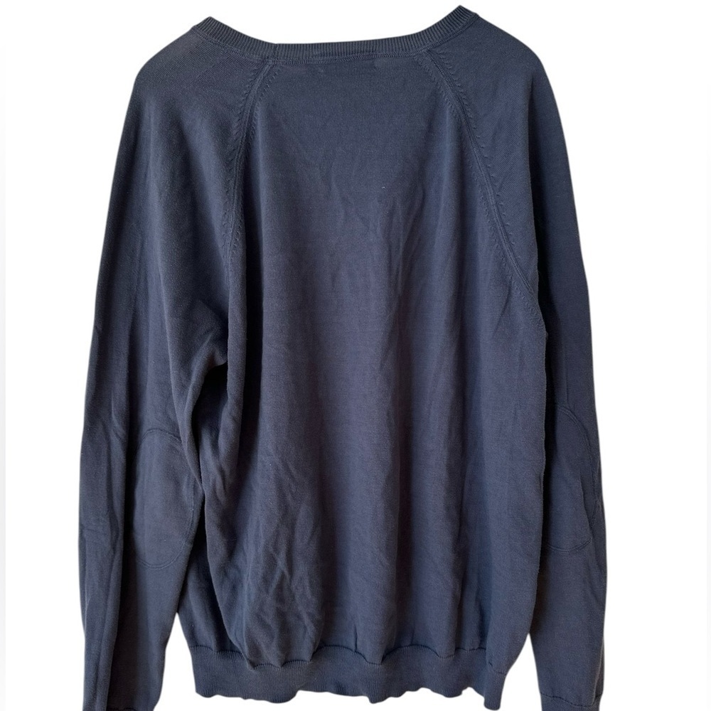 Vince Mens Raglan Sleeve Sweater Blue Crew Neck Cotton Lightweight - Picture 14 of 15